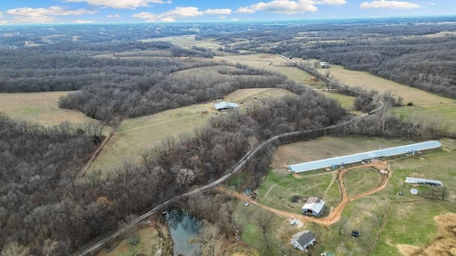 drone / aerial view featuring a rural view