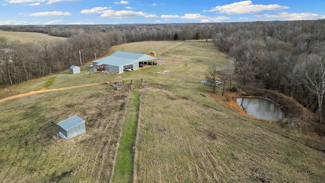 bird's eye view with a rural view