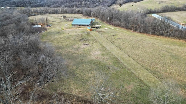 aerial view with a rural view