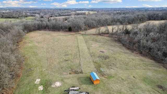 bird's eye view featuring a rural view