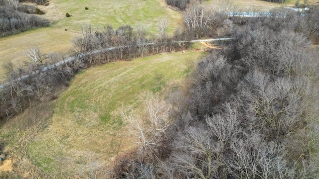 bird's eye view with a rural view