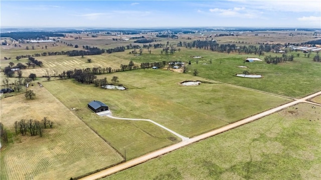 aerial view with a rural view