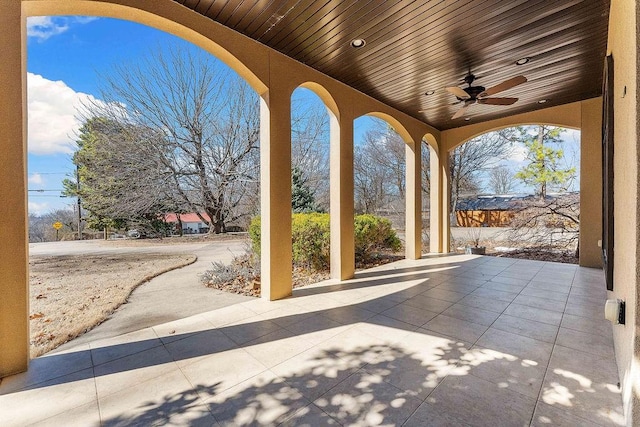 view of patio with ceiling fan