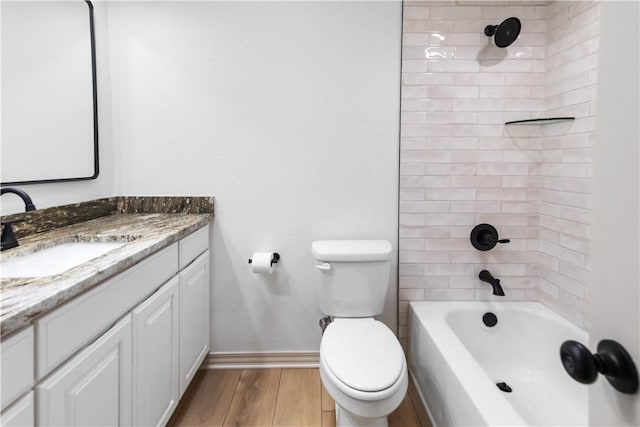 916 S 25th Pl, Rogers, AR 72758 - full bathroom with vanity, wood finished floors, and shower / bath combination