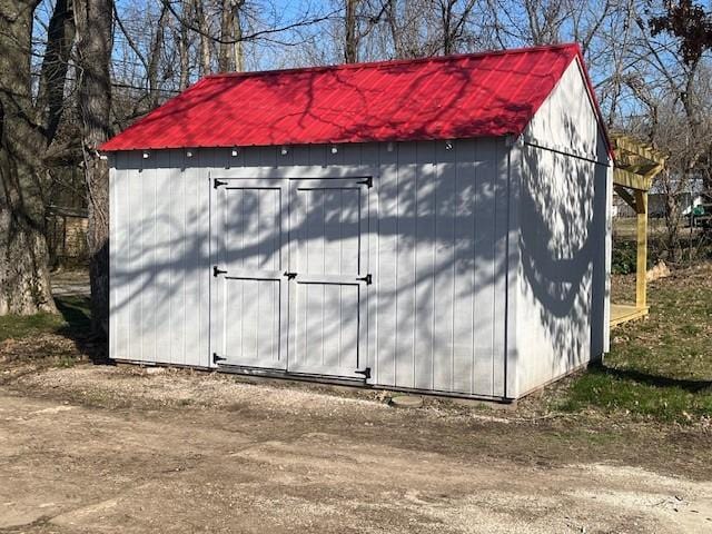 view of shed