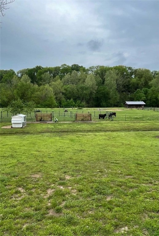 19407/19403 Dawn Hill E Rd, Gentry, AR 72734 - view of yard with fence, an outdoor structure, and a rural view