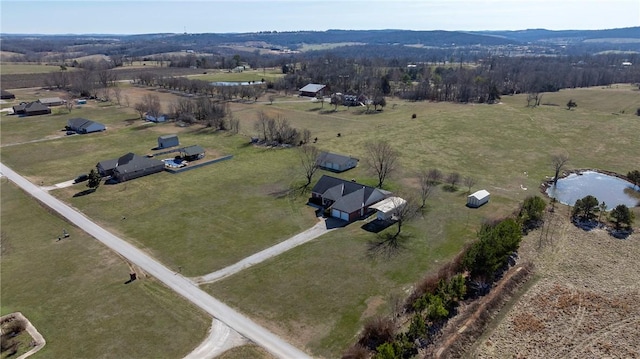 bird's eye view with a rural view