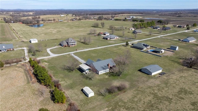 drone / aerial view featuring a rural view