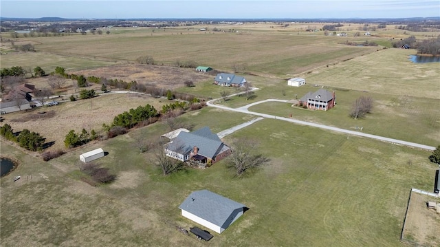 aerial view with a rural view