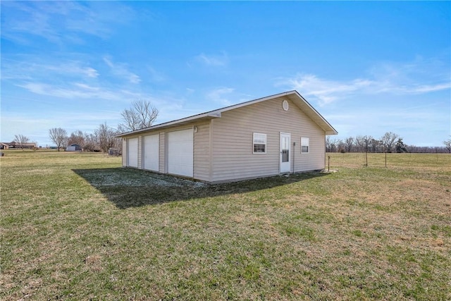 view of detached garage