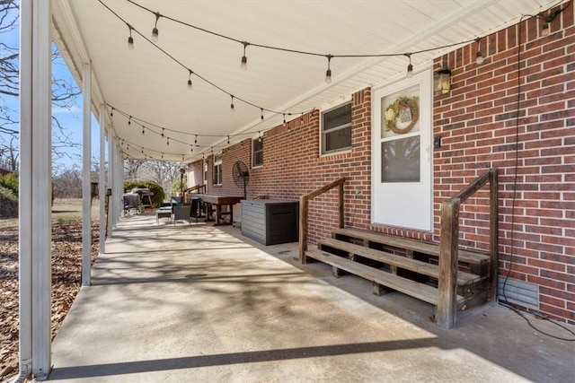 view of patio / terrace featuring entry steps