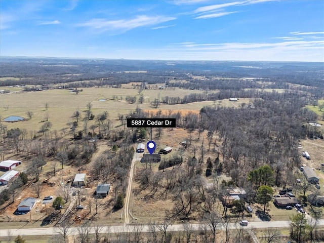 bird's eye view with a rural view