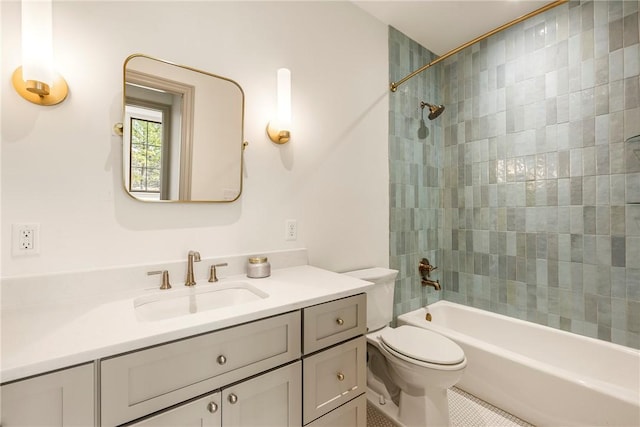 445 NW C St, Bentonville, AR 72712 - bathroom featuring vanity,  shower combination, and tile patterned floors