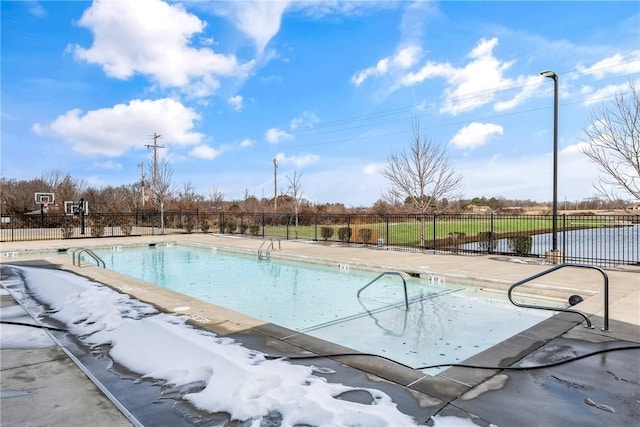 community pool with fence