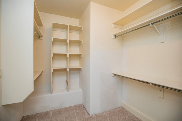 spacious closet with carpet flooring