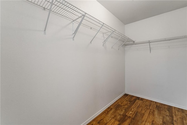 spacious closet with wood finished floors