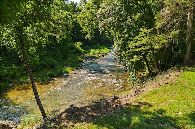 view of landscape with a wooded view