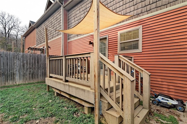 wooden terrace with fence