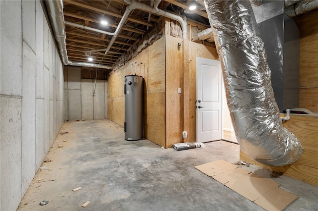 unfinished below grade area with water heater