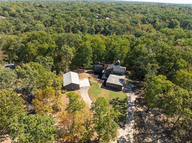 drone / aerial view with a forest view