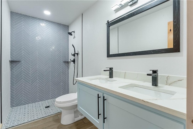 16103 E Ar 12th Hwy, Rogers, AR 72756 - full bath with toilet, double vanity, wood finished floors, and a tile shower