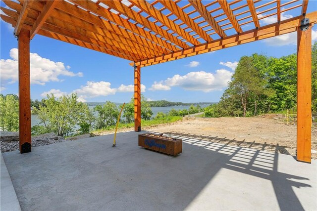 16103 E Ar 12th Hwy, Rogers, AR 72756 - view of patio with a pergola and a water view