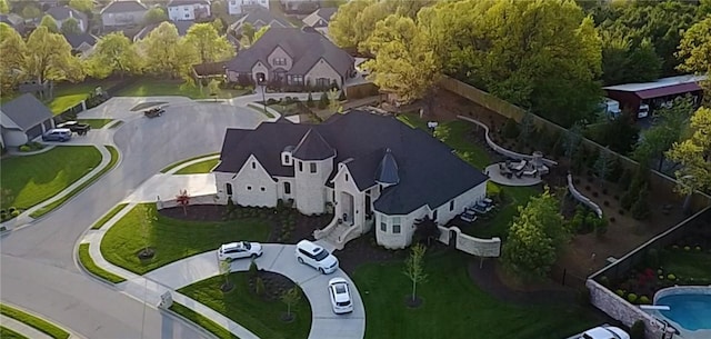 aerial view featuring a residential view