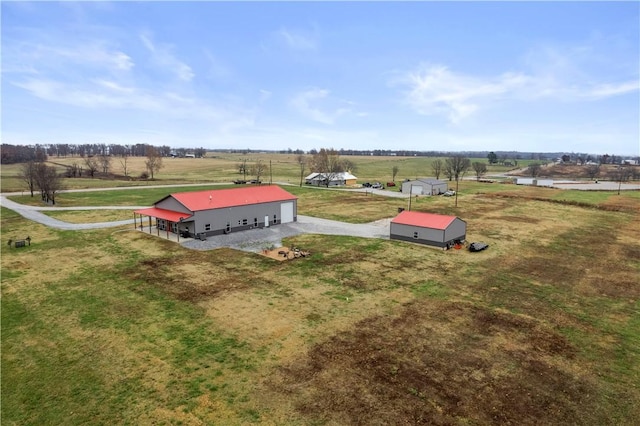 aerial view featuring a rural view