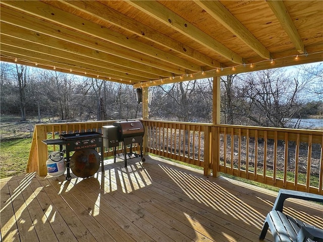 deck with area for grilling