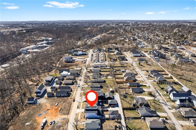 bird's eye view with a residential view