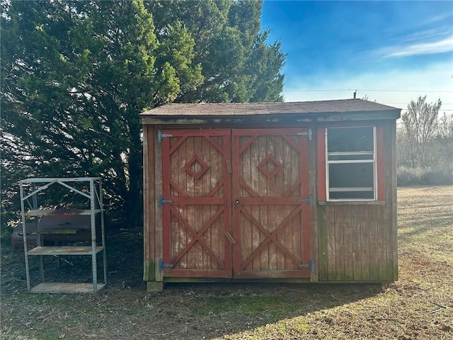 view of shed