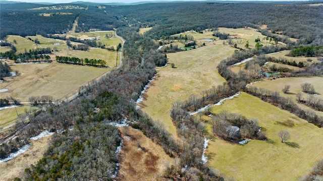 drone / aerial view with a rural view