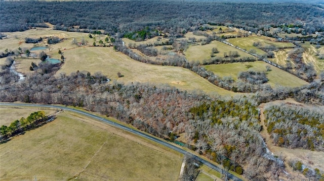 drone / aerial view featuring a rural view