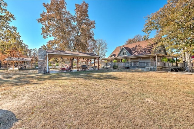 view of yard featuring a gazebo