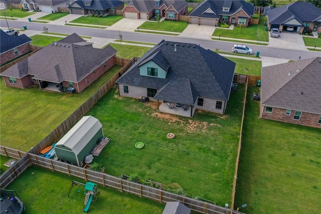 aerial view with a residential view