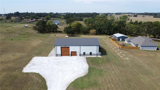 aerial view with a rural view