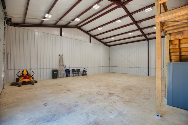 garage featuring metal wall