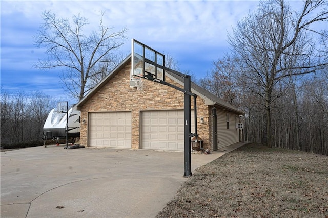 view of home's exterior with a garage