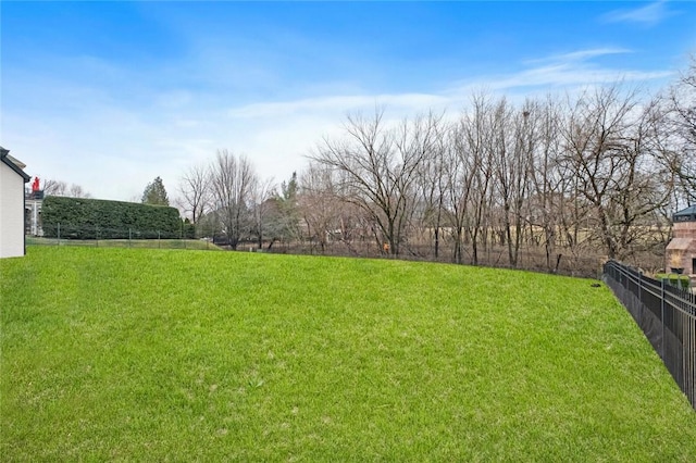 view of yard with fence