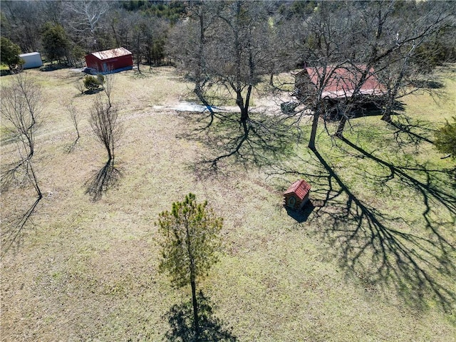 aerial view with a wooded view