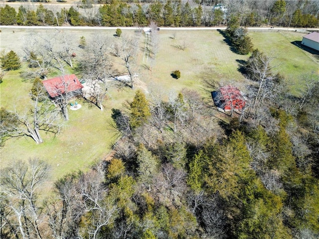 aerial view with a rural view