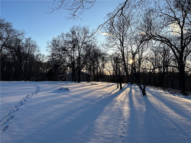 view of snowy yard