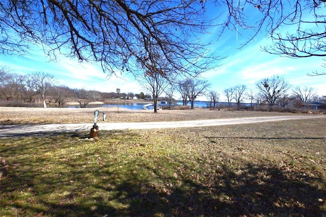 view of yard featuring a water view