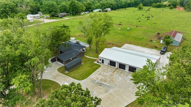 bird's eye view with a rural view