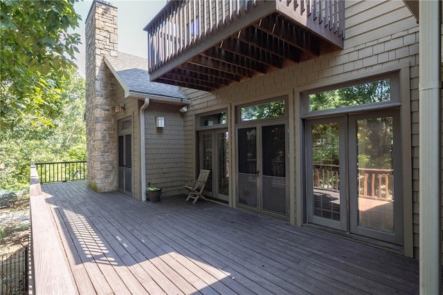 deck featuring french doors