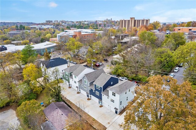 birds eye view of property featuring a view of city