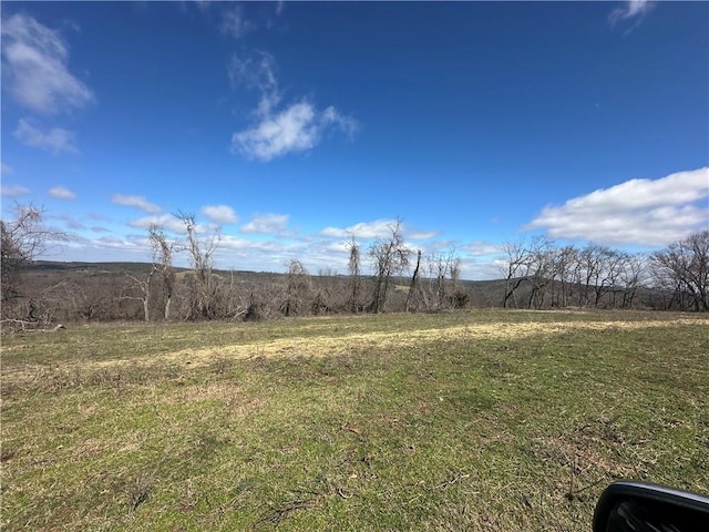 view of yard with a rural view