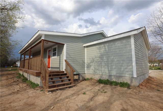 exterior space featuring a porch