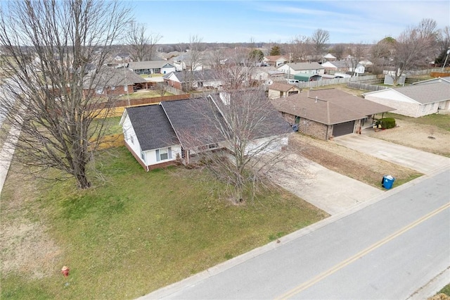 drone / aerial view featuring a residential view