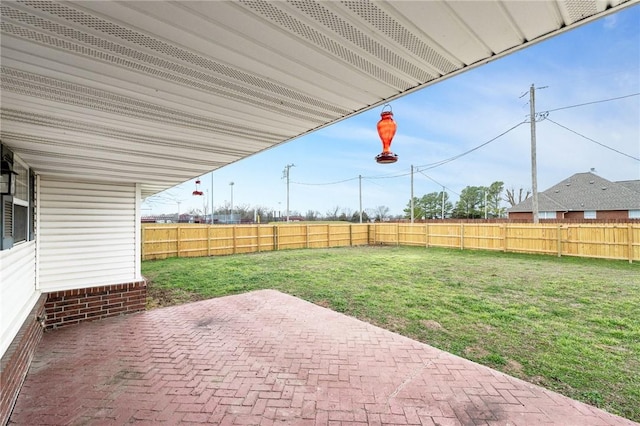 view of patio featuring a fenced backyard